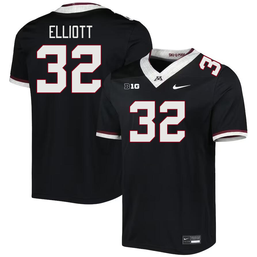 Men #32 Alex Elliott Minnesota Golden Gophers College Football Jerseys Stitched Sale-Black